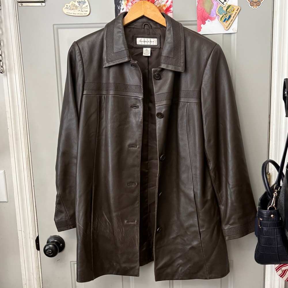 Preston & York Dark Brown Genuine Lamb Skin Leather Jacket